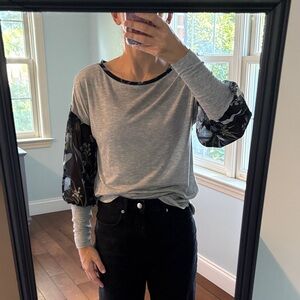 Anthropologie floral sleeve blouse